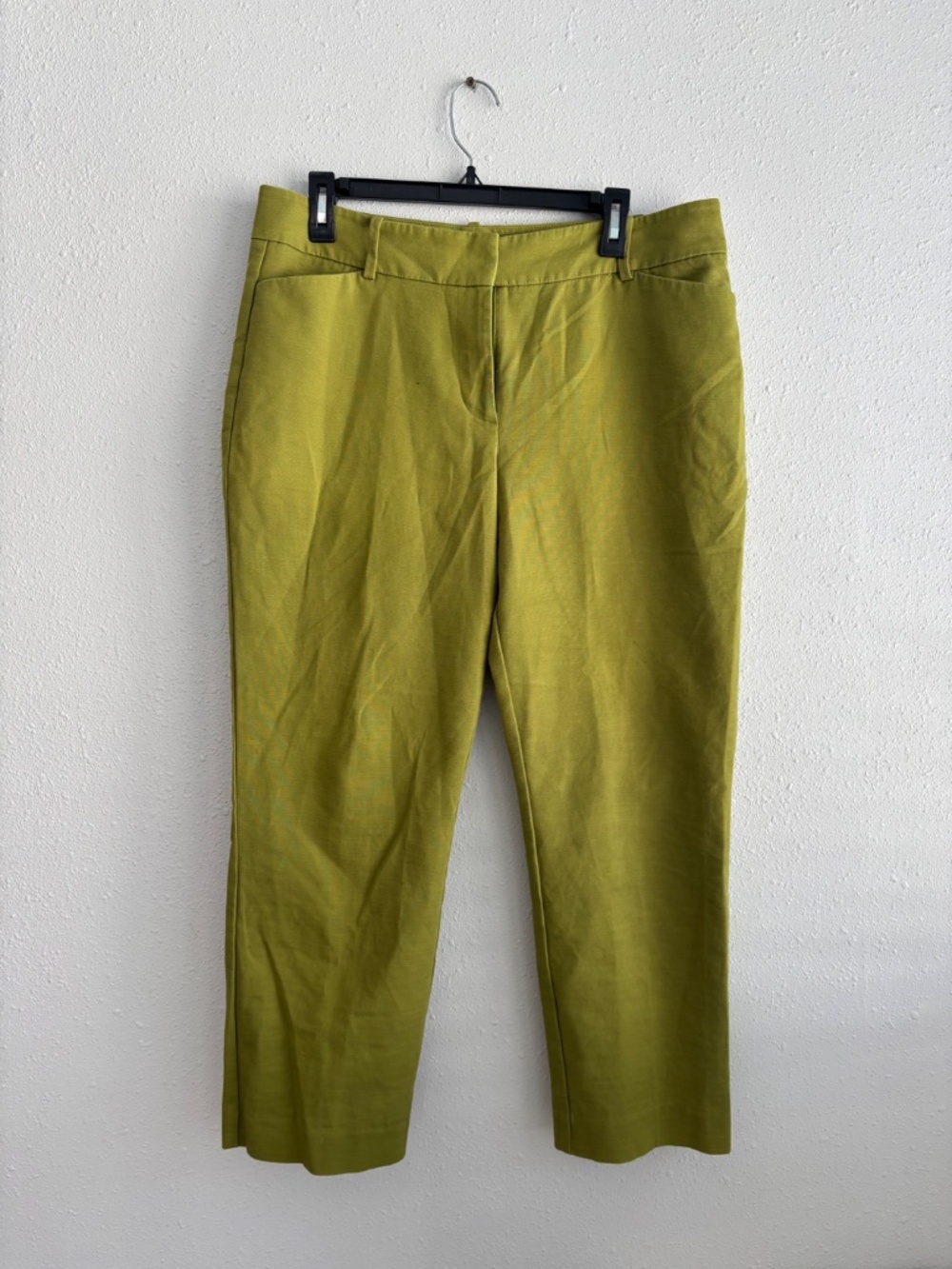 Ann Taylor Chartreuse Cropped Trousers - Size 12 Curvy